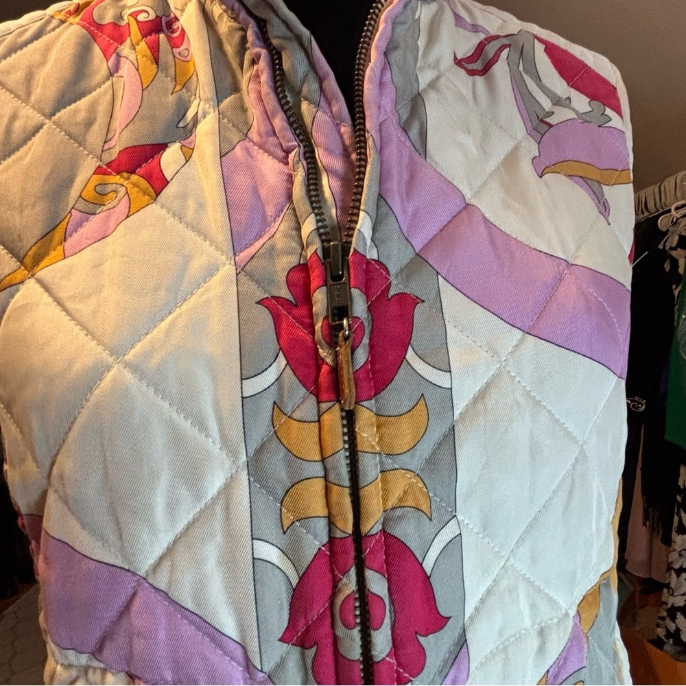 J. McLaughlin 100% Silk Floral Medallian Zippered Vest Sz S - Picture 6 of 15